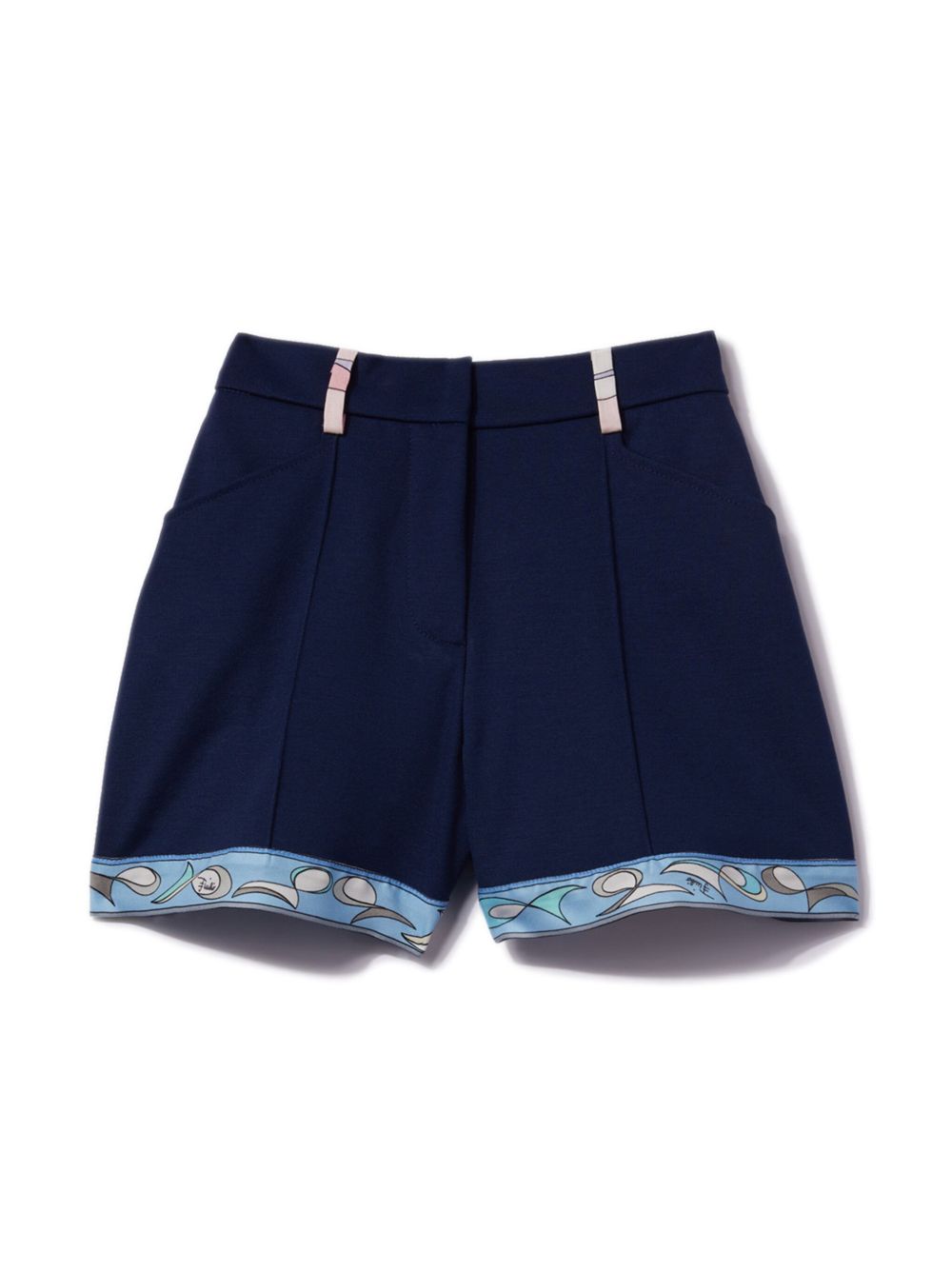 PUCCI Junior Pesci 边饰短裤 - 蓝色