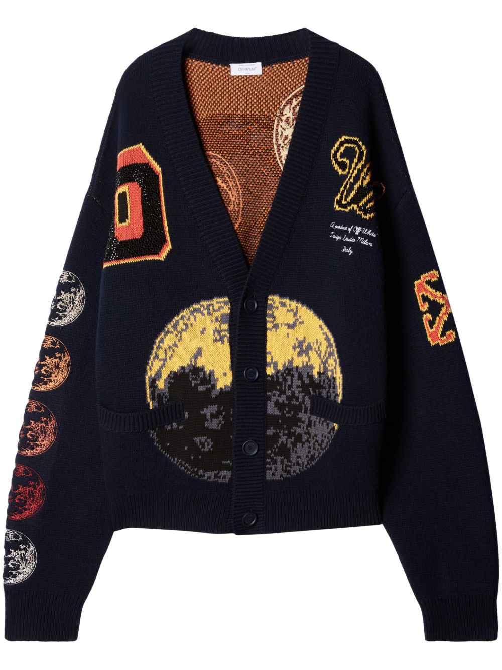 Off-White Moon Phase开衫 - 蓝色