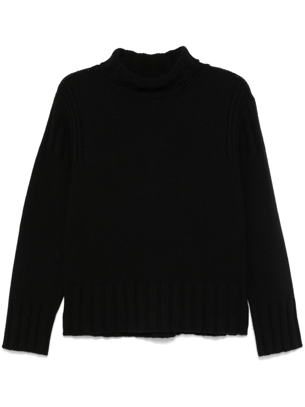 Jil Sander 长袖高领毛衣 - 黑色