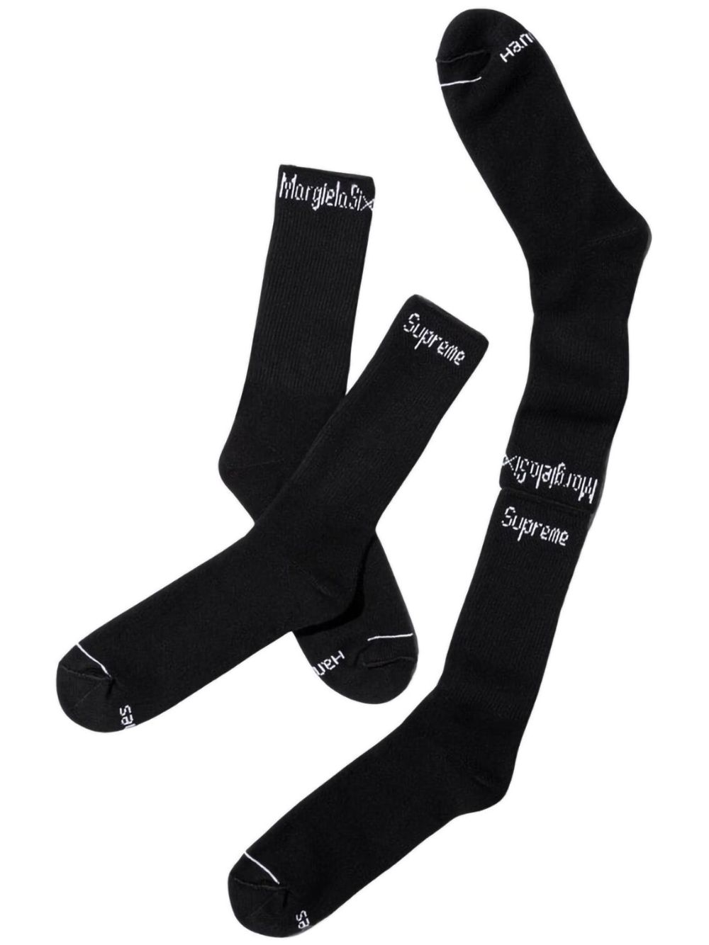 Supreme x MM6 Maison Margiela Hanes 针织袜（两双装） - 黑色