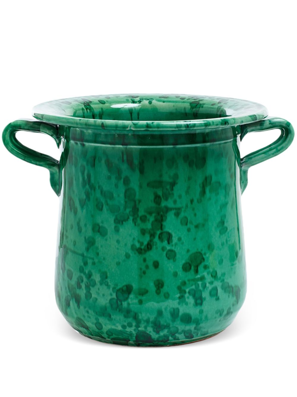 Cabana Glazed 陶瓷容器（24厘米 x 26厘米） - 绿色