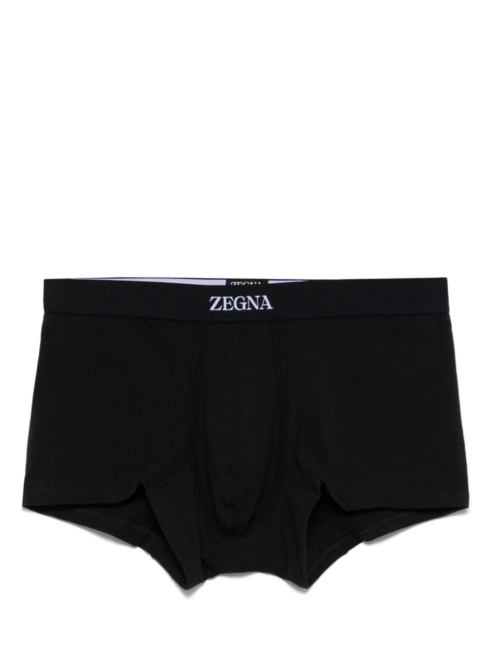 Zegna logo腰边四角裤 - 黑色