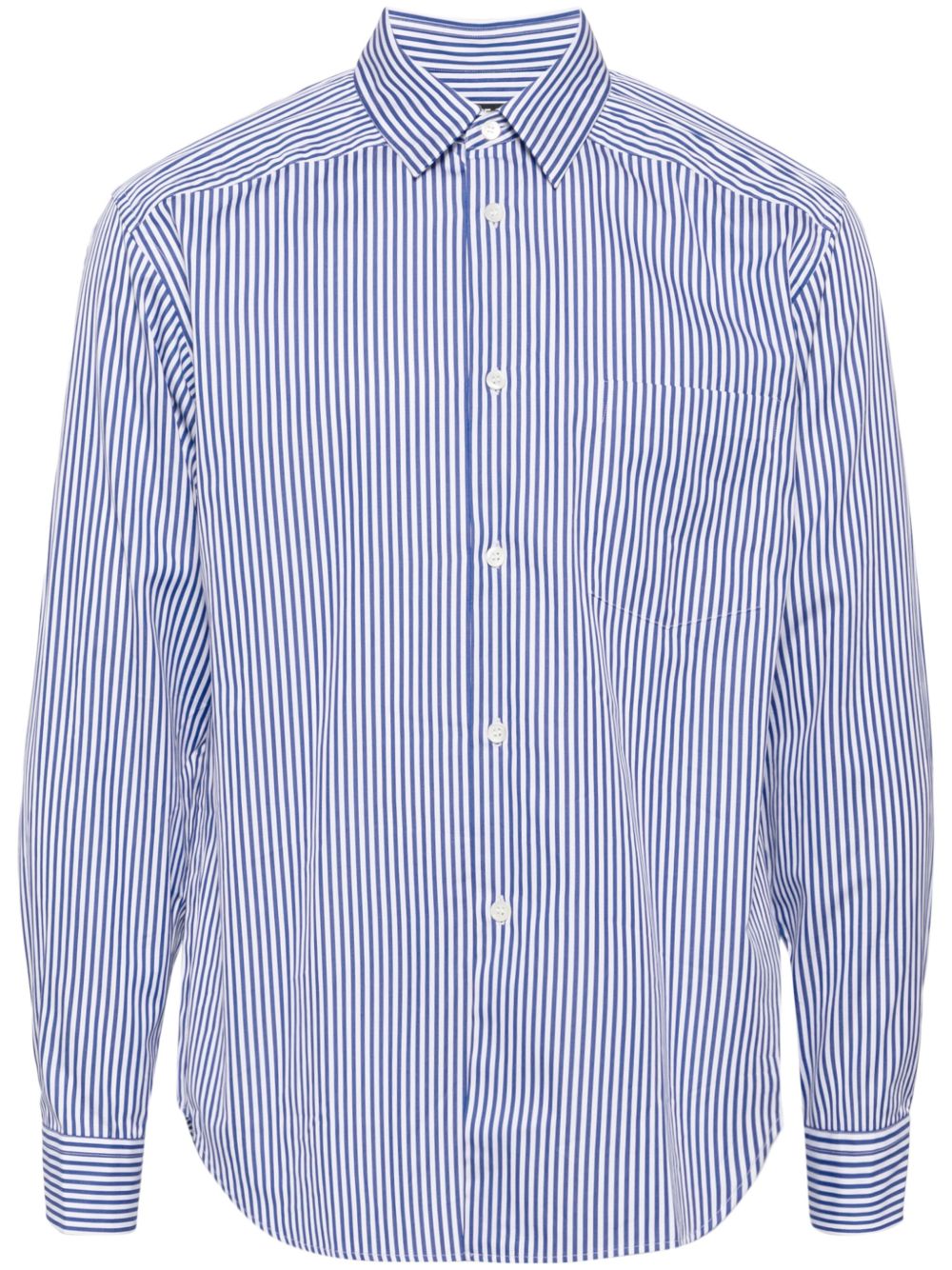 Comme des Garçons Homme Deux 糖果条纹衬衫 - 蓝色