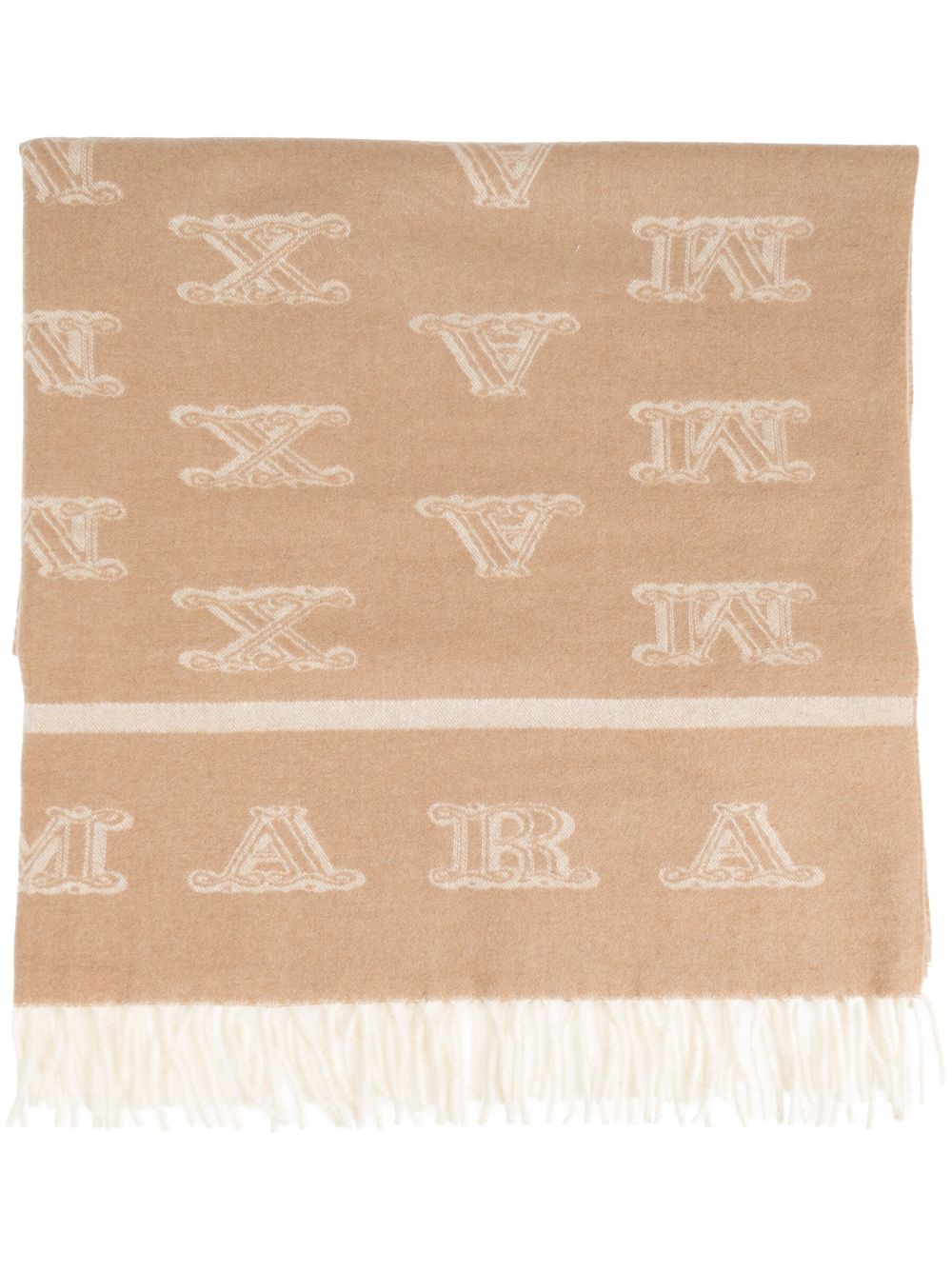 Max Mara logo刺绣图案围巾 - 中性色