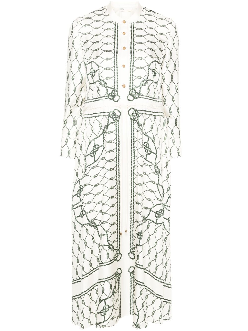 Tory Burch 结饰印花真丝衬衫裙 - 中性色