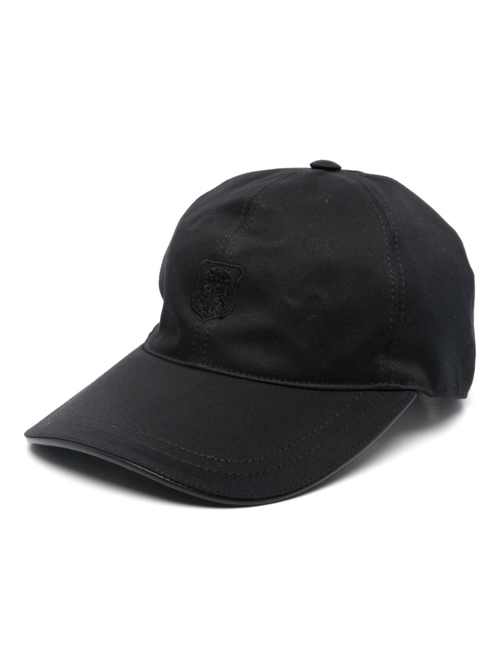 Corneliani 刺绣logo棒球帽 - 黑色