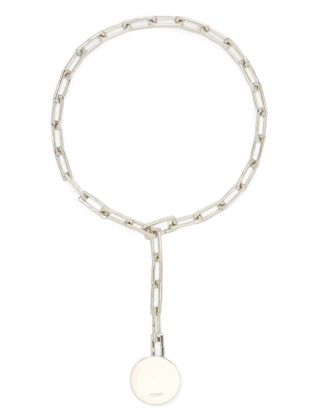Jil Sander logo吊饰链式项链 - 银色