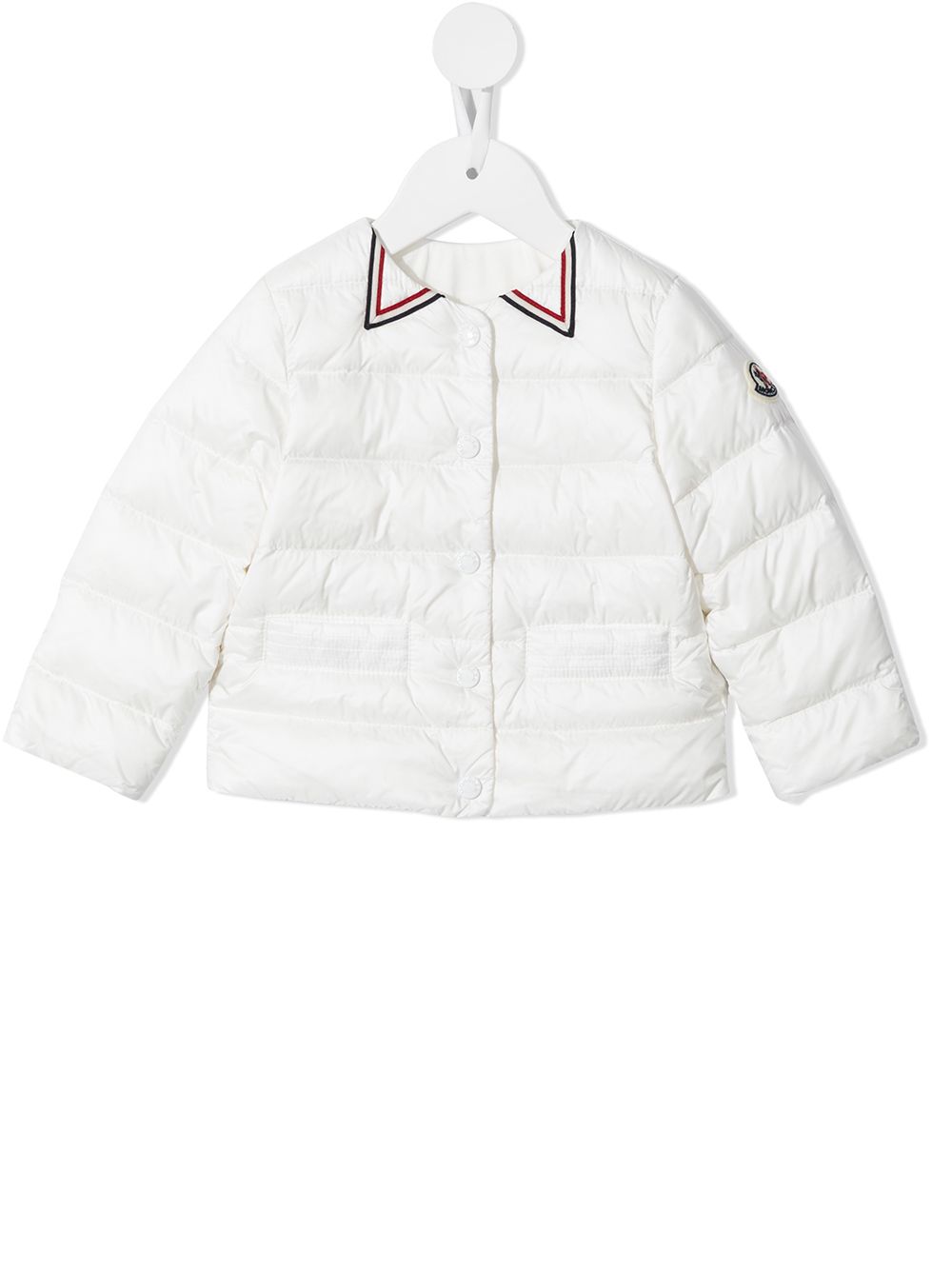 Moncler Enfant logo边饰填充夹克 - 白色