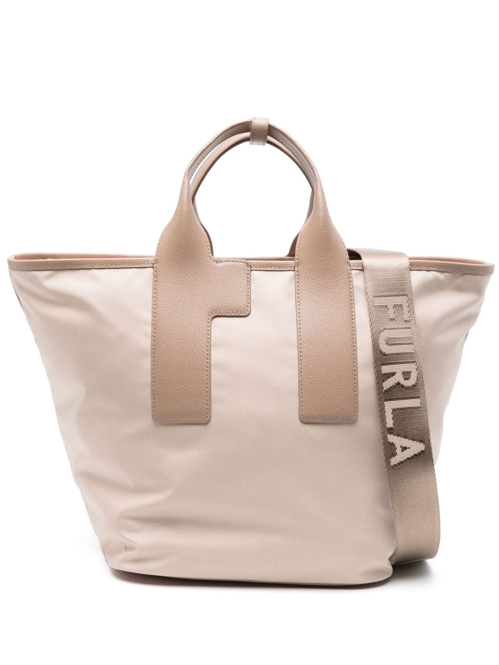 Furla logo织带细节手提包 - 粉色
