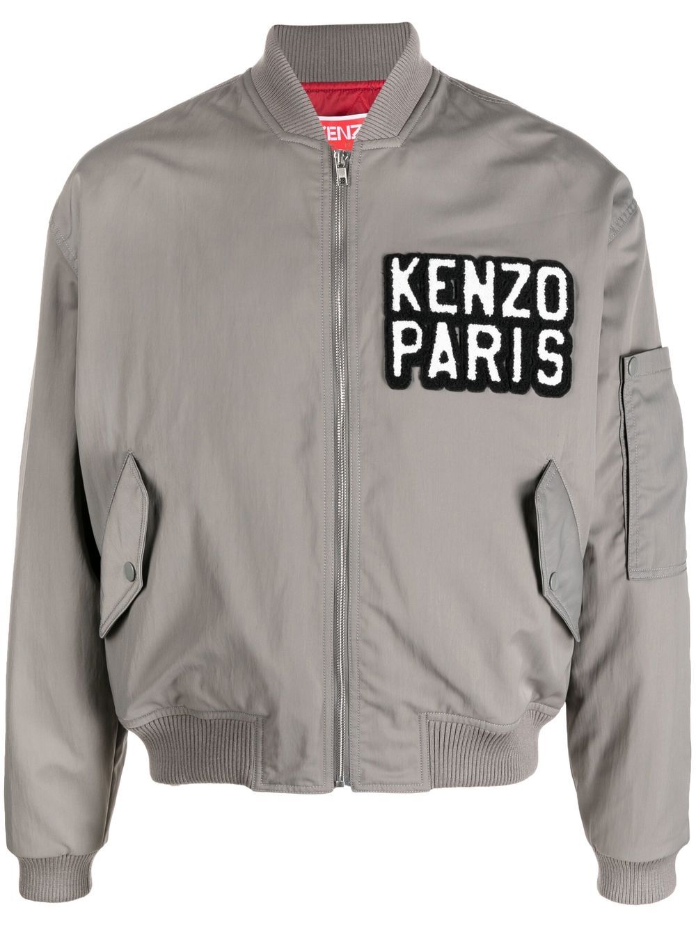 Kenzo 标贴飞行员夹克 - 灰色