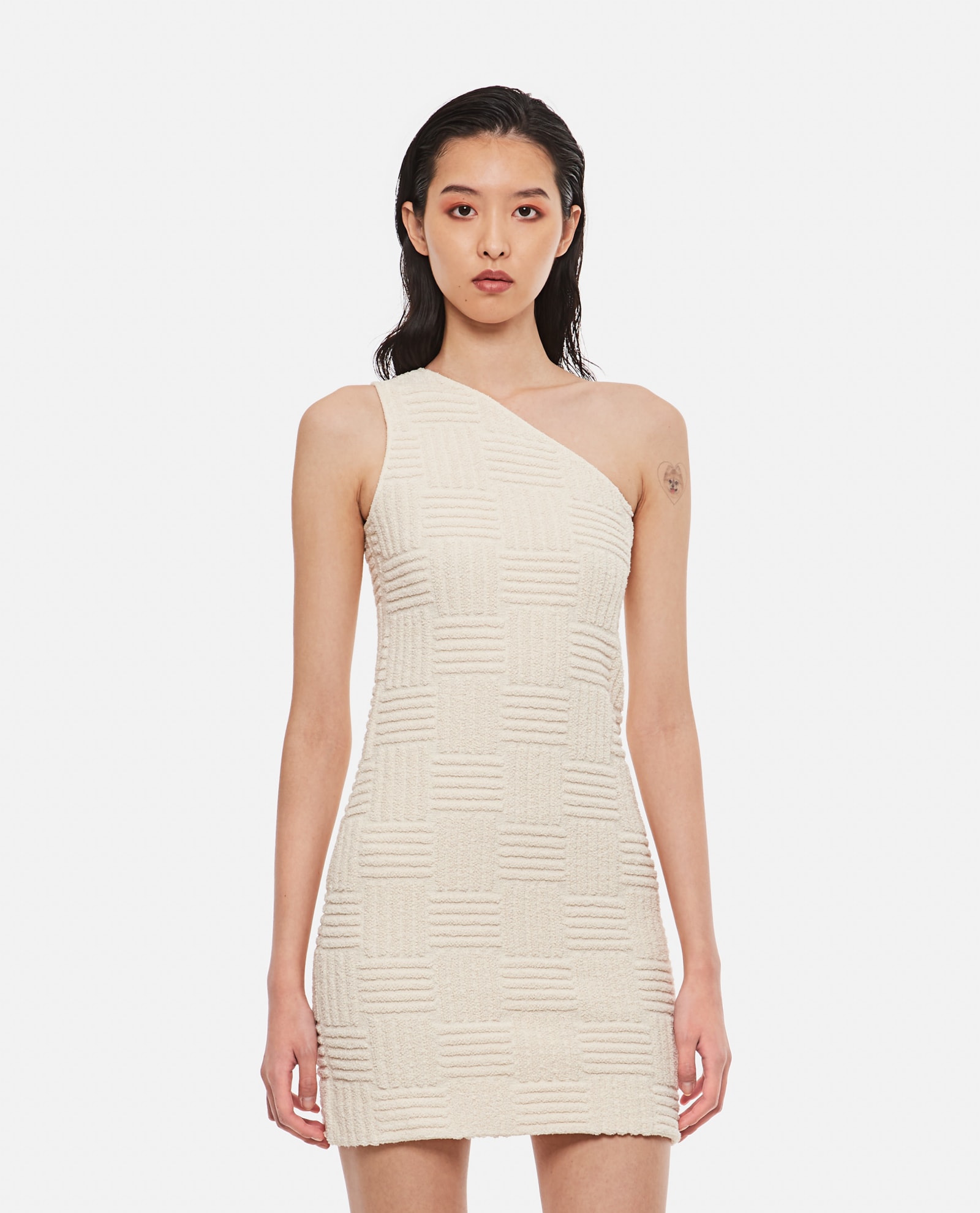 Bottega Veneta 单肩Logo毛巾连衣裙