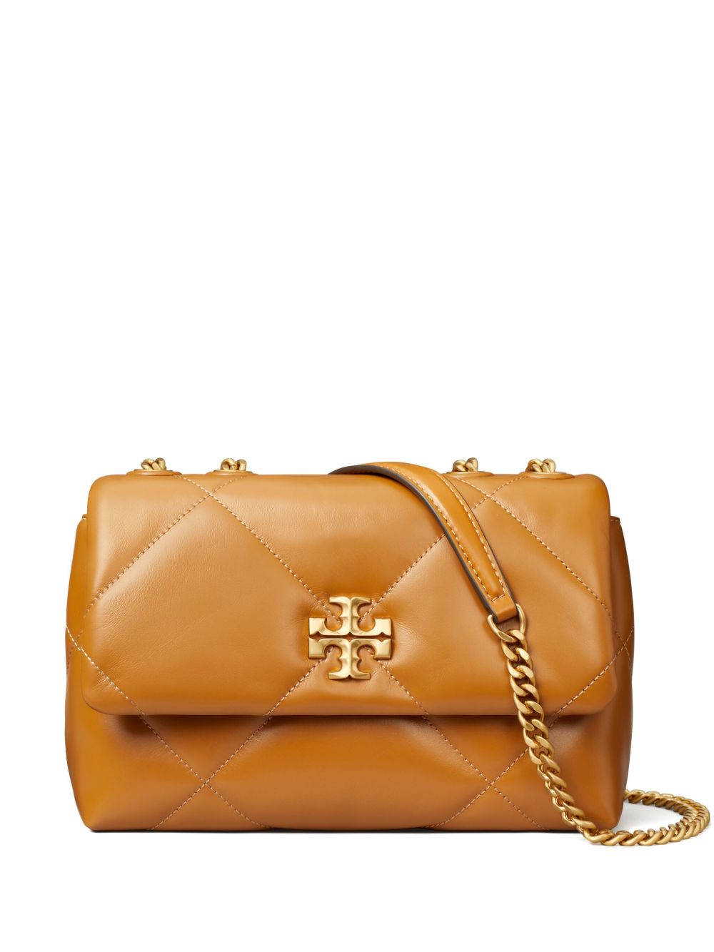 Tory Burch Kira 菱纹绗缝小号两用单肩包 - 褐色