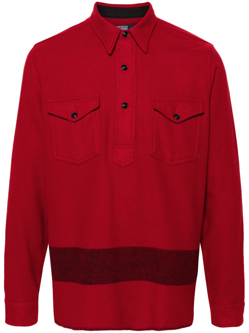 Polo Ralph Lauren 条纹羊毛混纺polo衫 - 红色