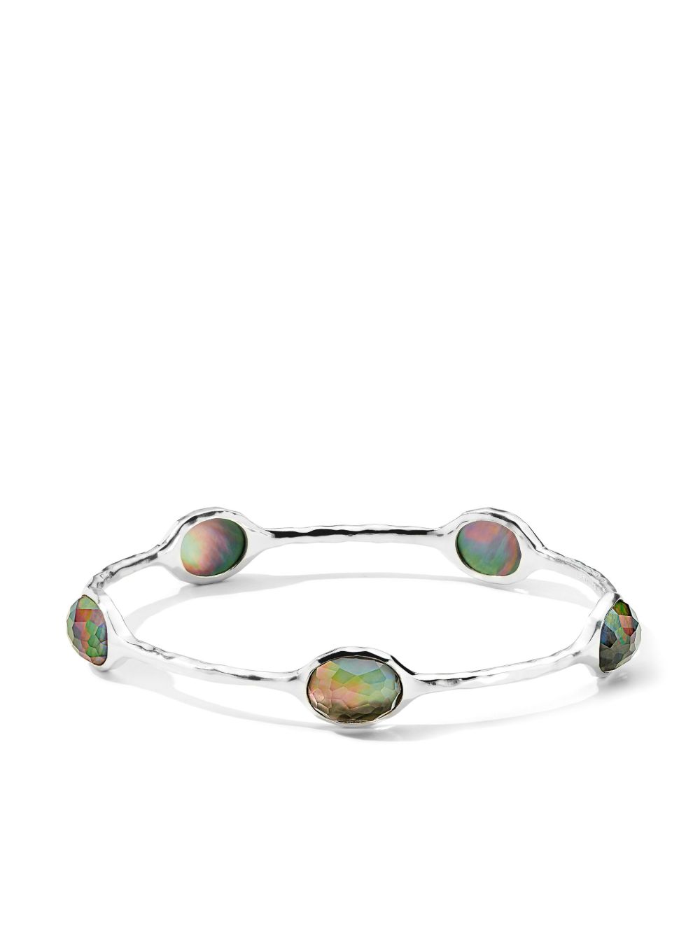 IPPOLITA Rock Candy® 纯银水晶黑贝壳手镯 - 银色