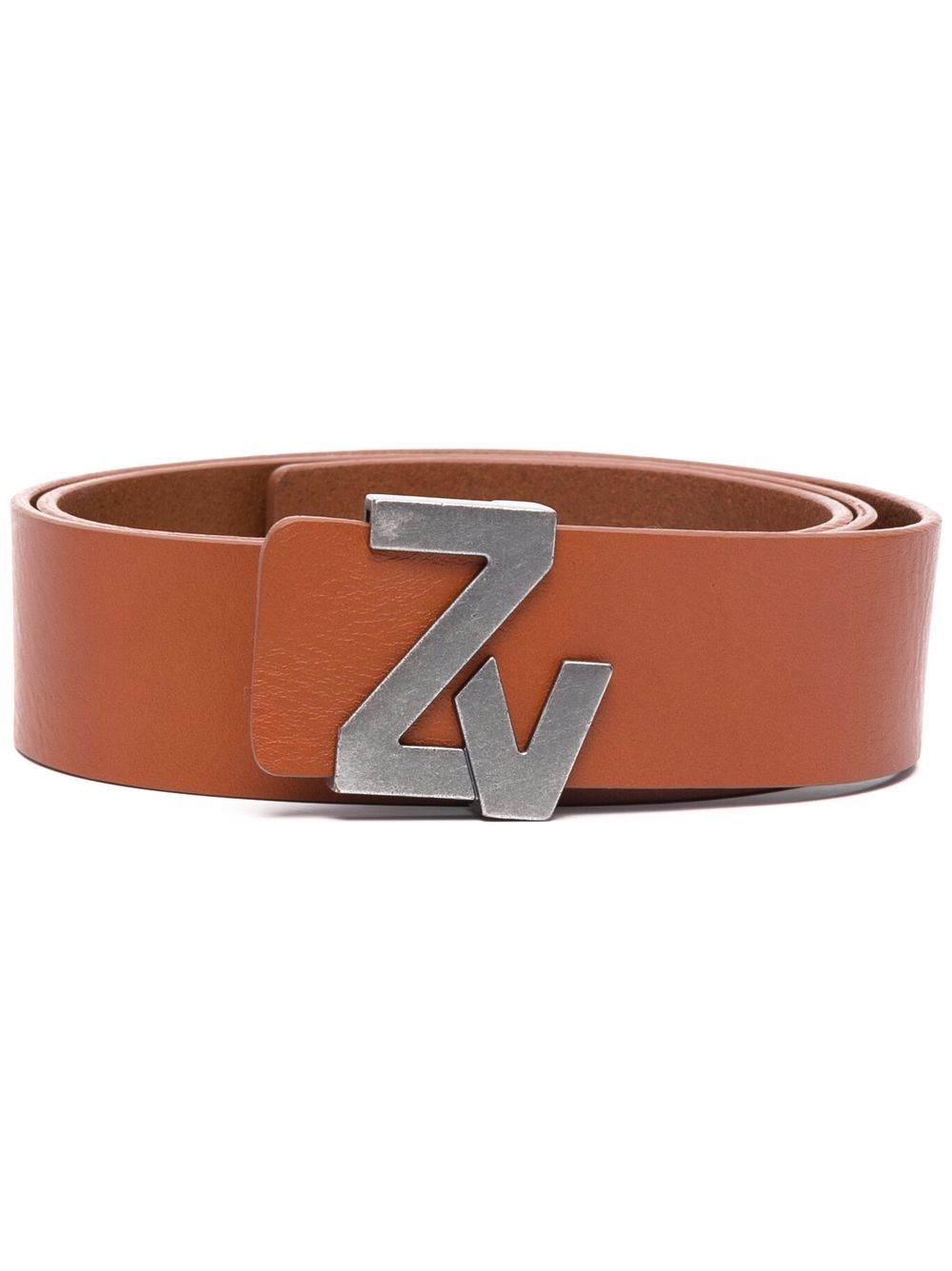Zadig&Voltaire logo扣环腰带 - 褐色