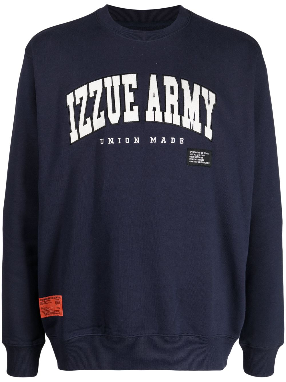 izzue logo印花棉卫衣 - 蓝色