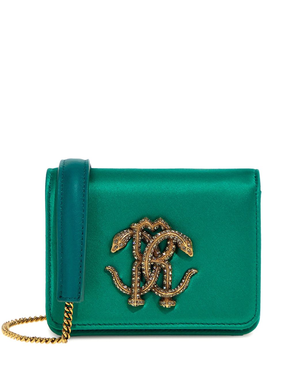 Roberto Cavalli logo标牌迷你包 - 绿色
