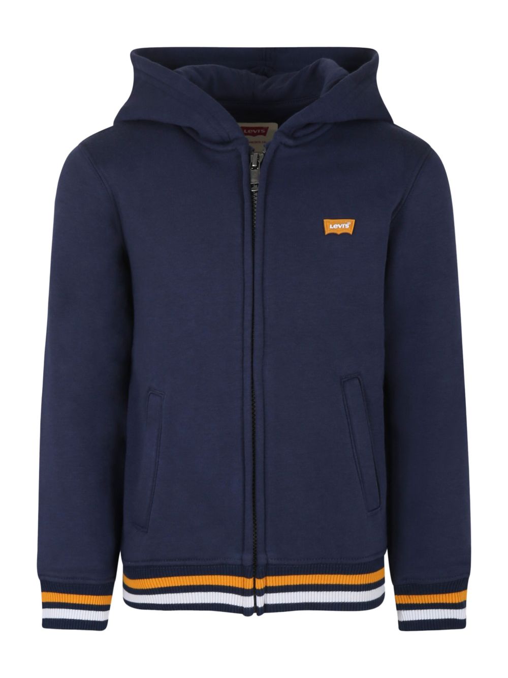 Levi's Kids 标贴棉连帽衫 - 蓝色