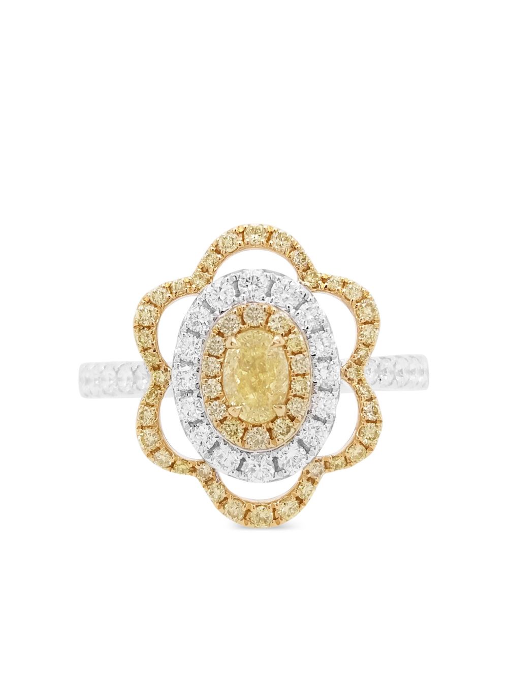 HYT Jewelry 18K白金钻石戒指 - 银色