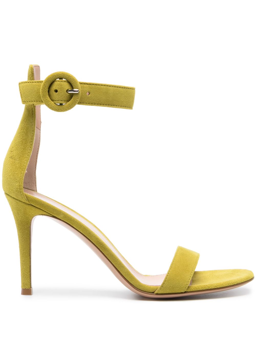 Gianvito Rossi Portofino 绒面皮高跟凉鞋 - 绿色