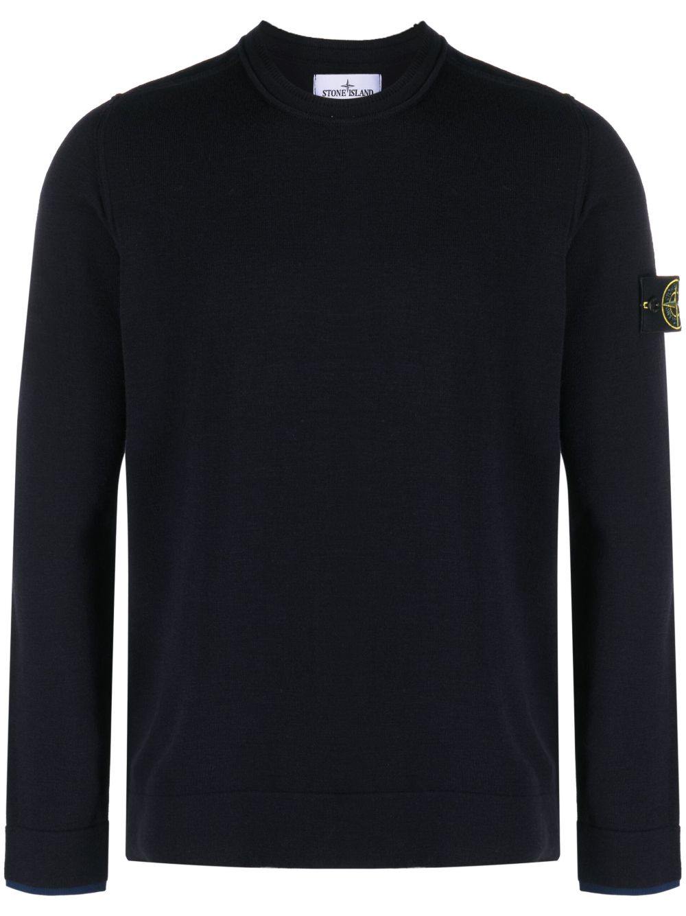 Stone Island 罗盘贴花圆领毛衣 - 蓝色