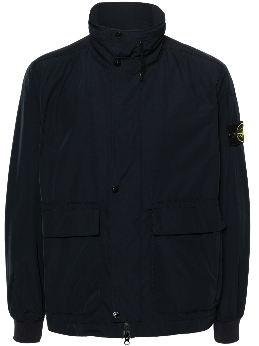 Stone Island 罗盘徽章隐藏式兜帽夹克 - 蓝色