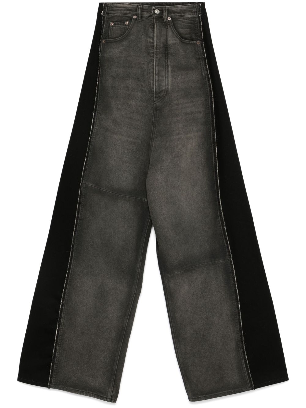 MM6 Maison Margiela 阔腿牛仔裤 - 黑色