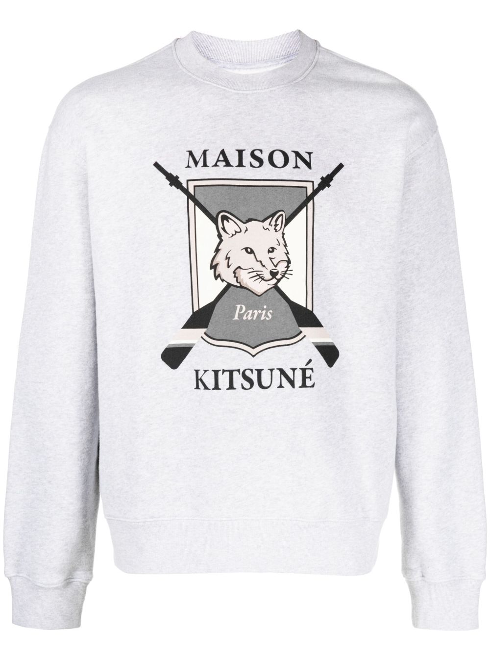 Maison Kitsuné logo印花棉卫衣 - 灰色