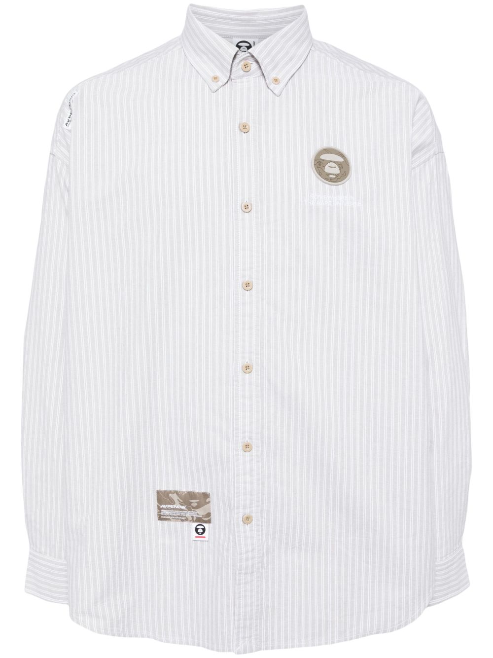 AAPE BY *A BATHING APE® 条纹棉衬衫 - 中性色
