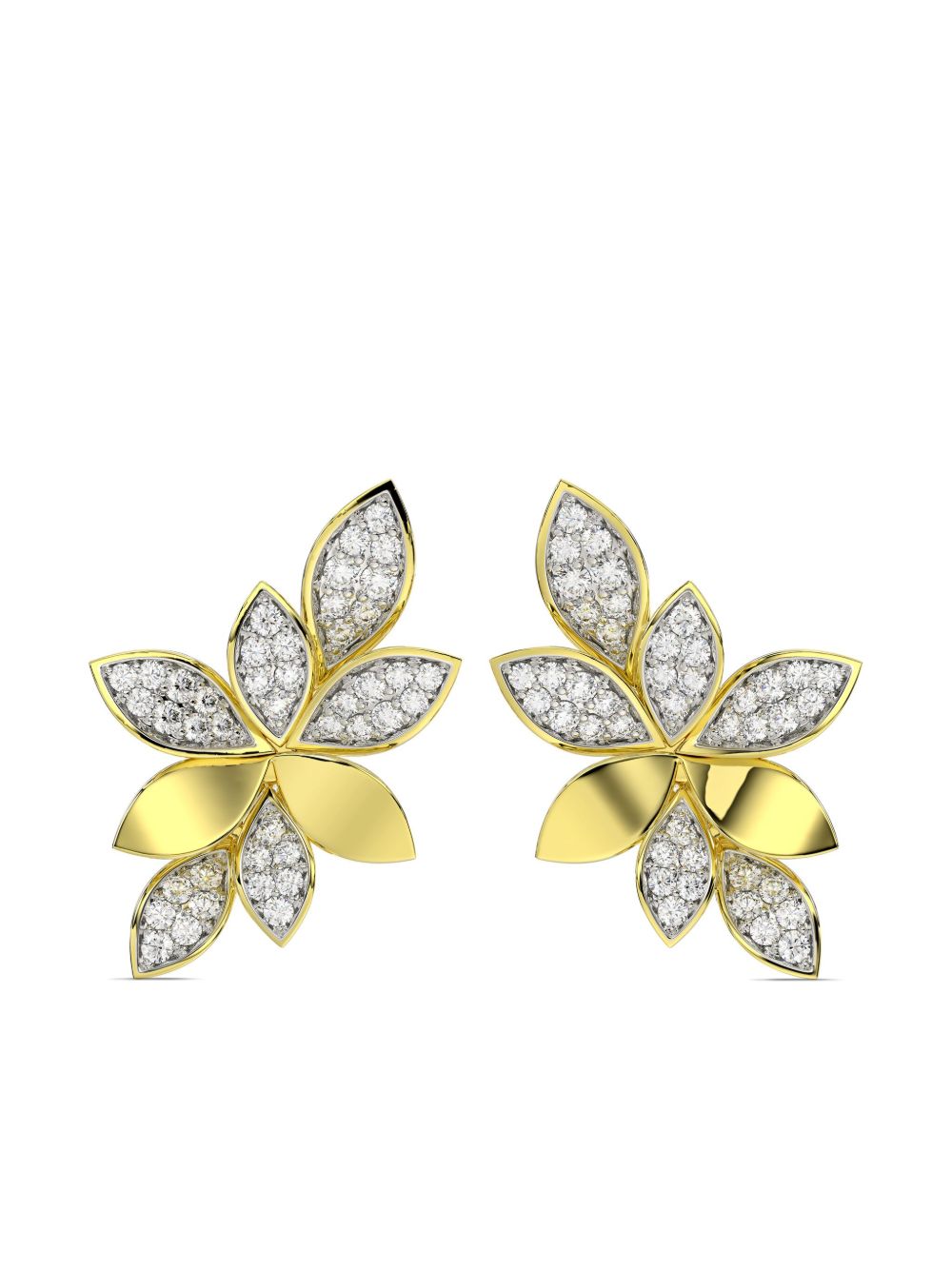 Marchesa 18K黄金 Wild Flower 钻石耳环 - 金色