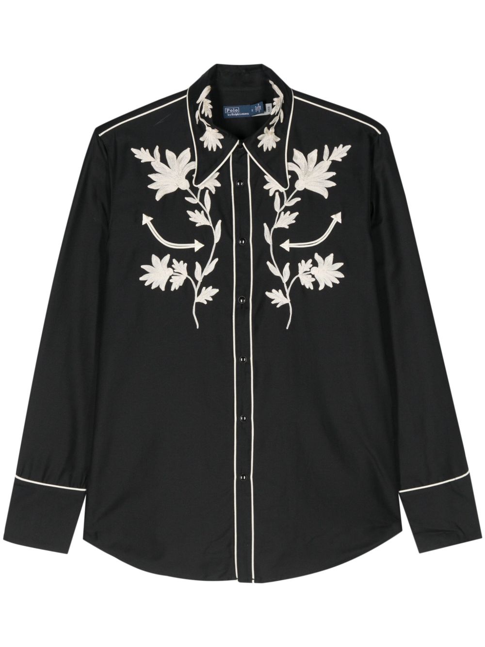 Polo Ralph Lauren 花卉刺绣西部风罩衫 - 蓝色