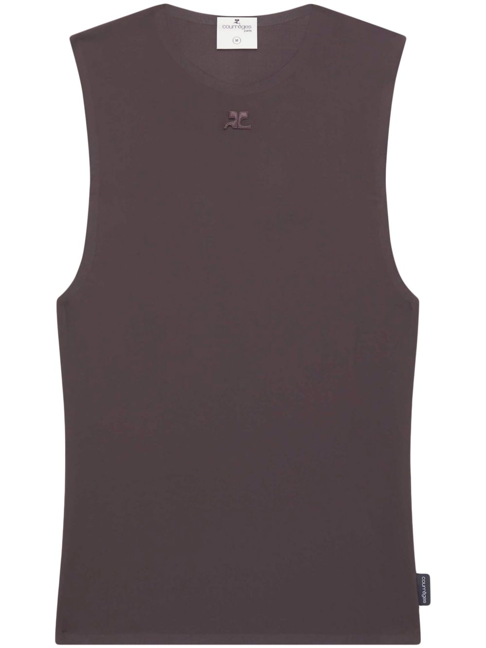 Courrèges Second Skin logo刺绣坦克背心 - 褐色