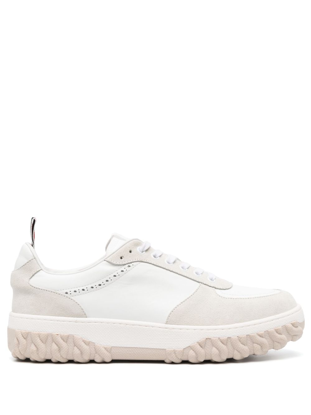 Thom Browne Letterman 系带拼接运动鞋 - 白色