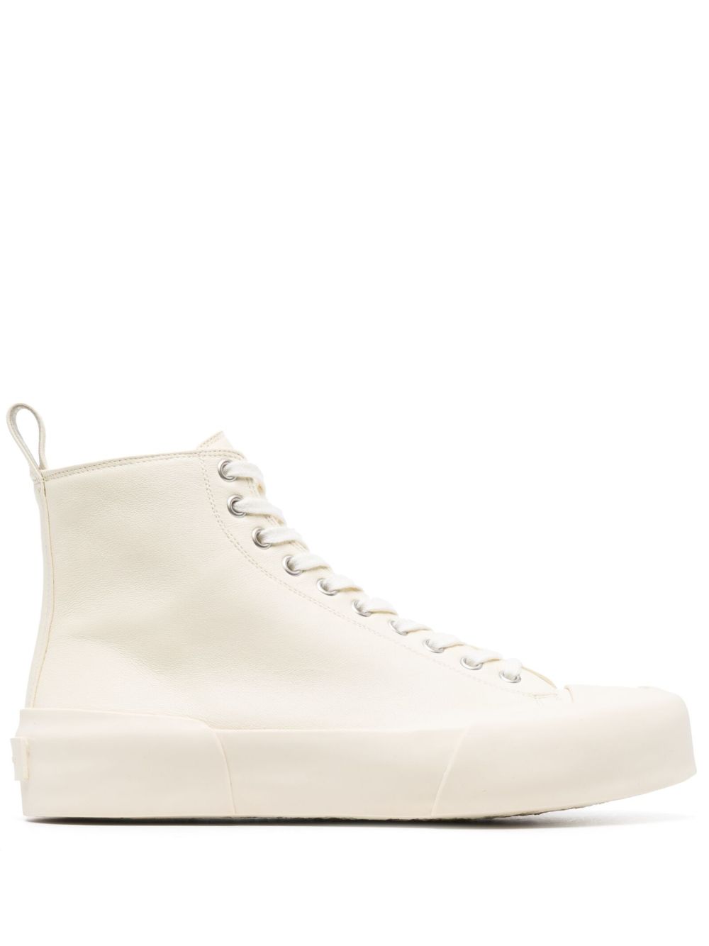Jil Sander 单色皮质高帮板鞋 - 中性色