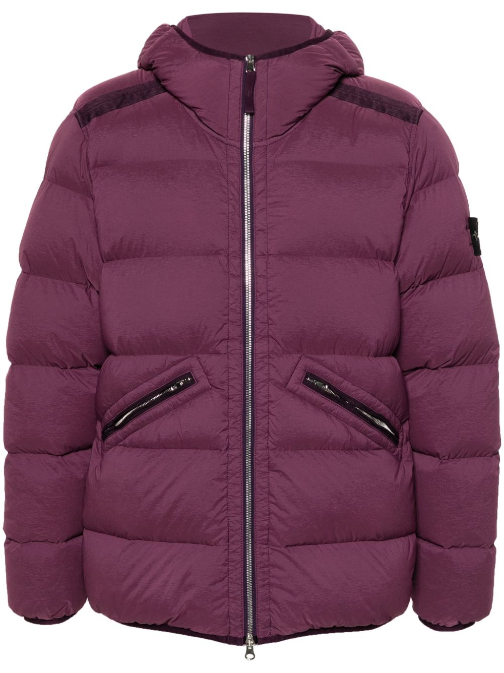 Stone Island 罗盘徽章连帽填充夹克 - 紫色
