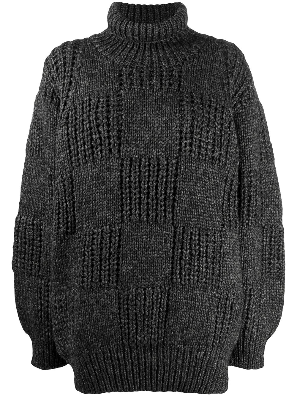 Issey Miyake Pre-Owned 高领超大款毛衣 - 灰色