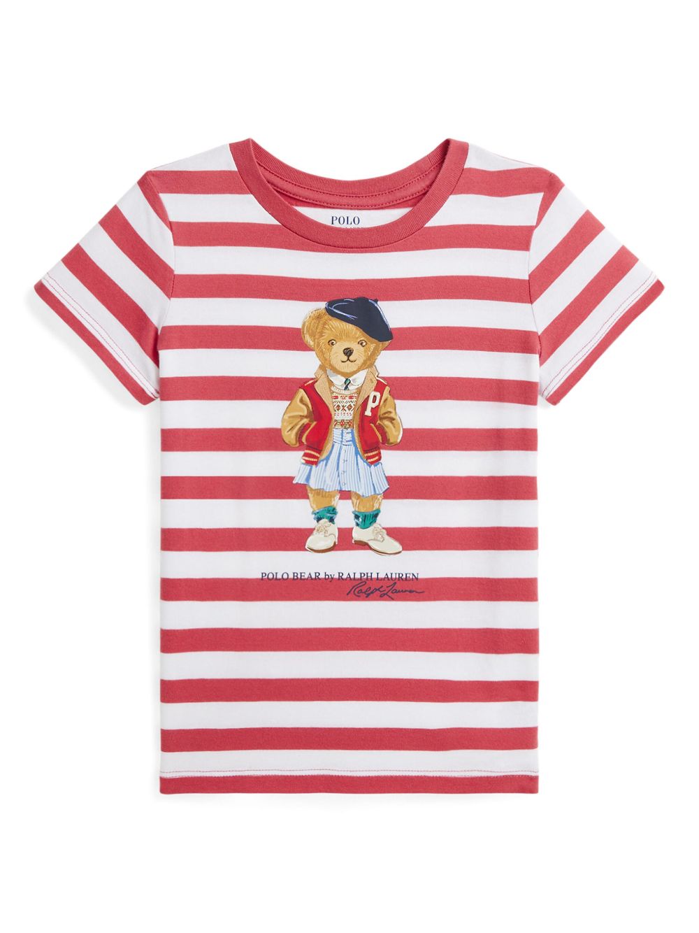 POLO RALPH LAUREN KIDS 条纹棉T恤 - 红色