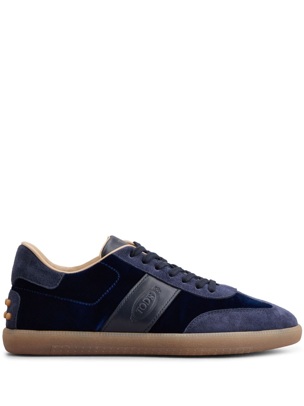 Tod's 拼接绒面皮低帮运动鞋 - 蓝色