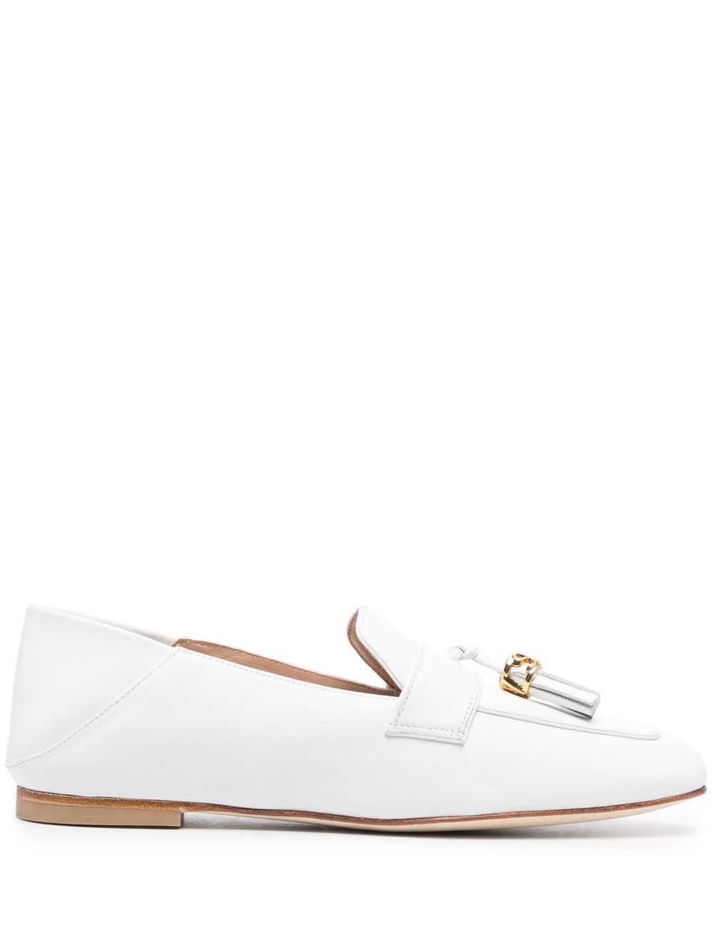 Stuart Weitzman Wylie 流苏乐福鞋 - 白色