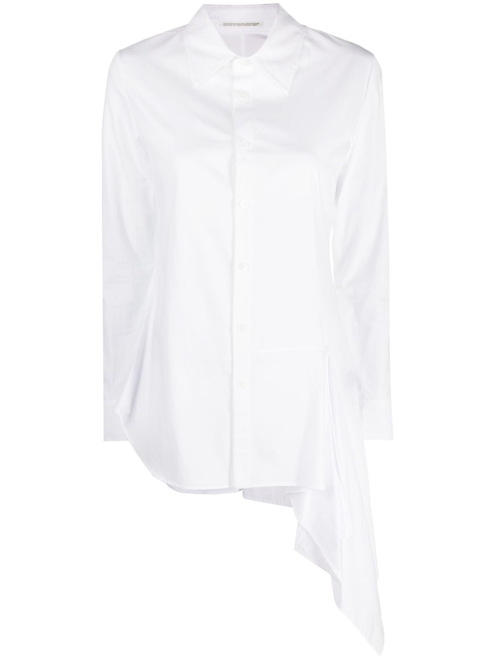 Yohji Yamamoto 不对称棉衬衫 - 白色