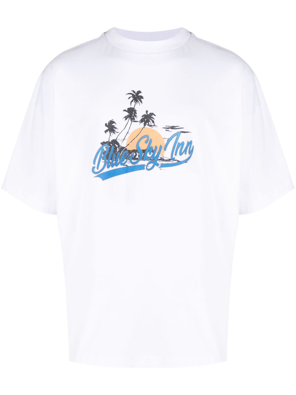 BLUE SKY INN logo印花棉T恤 - 白色