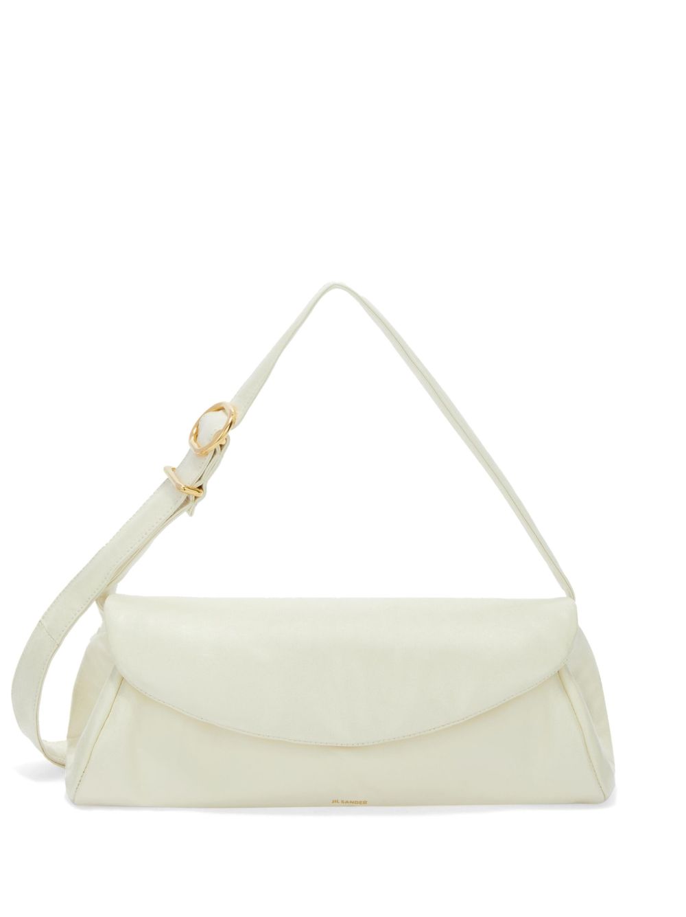 Jil Sander Cannolo Grande 皮质单肩包 - 白色