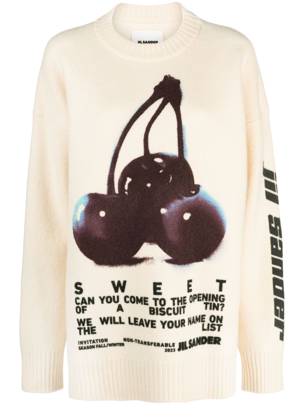 Jil Sander 樱桃印花羊毛毛衣 - 中性色