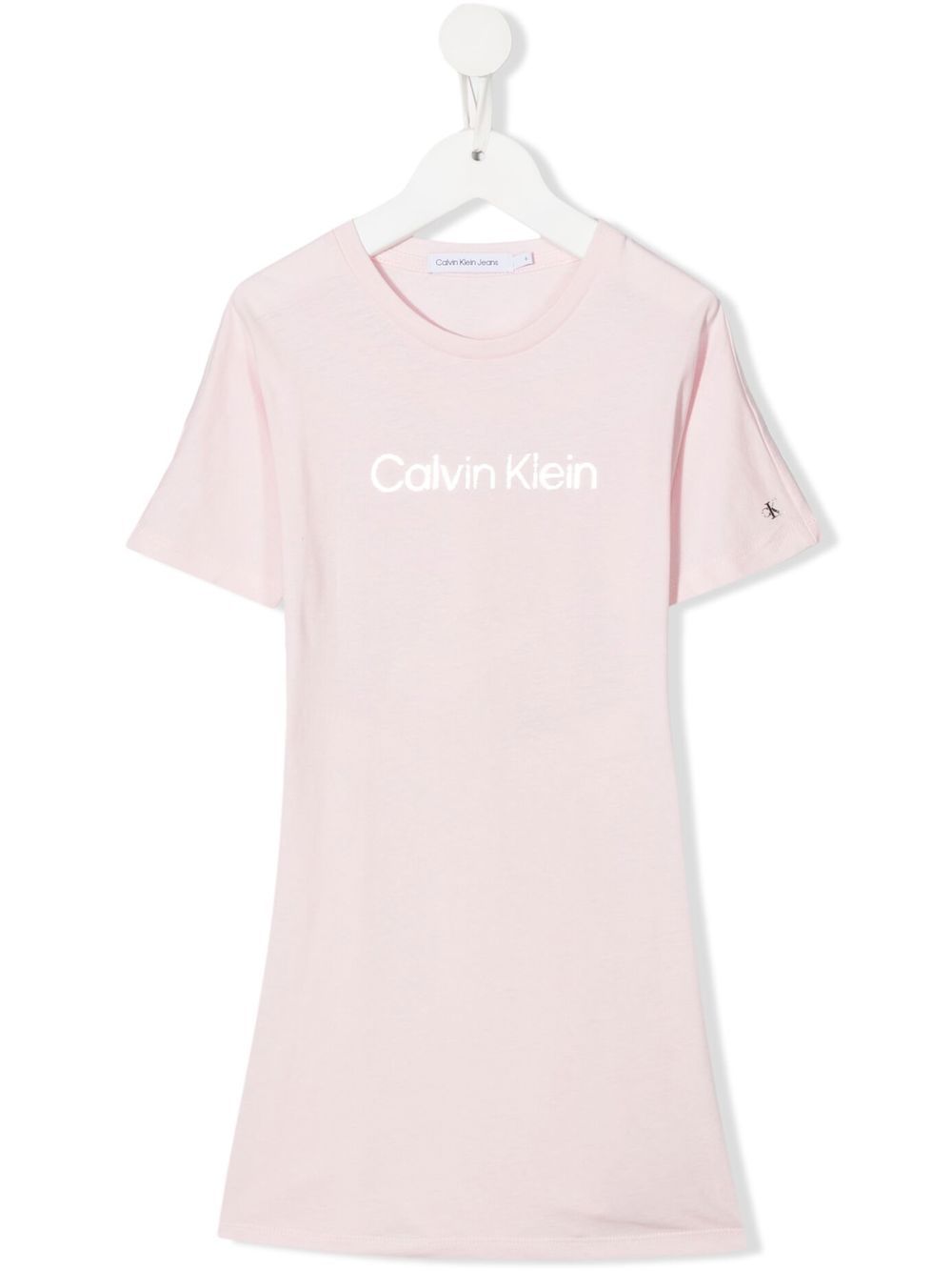 Calvin Klein Kids logo印花T恤式连衣裙 - 粉色
