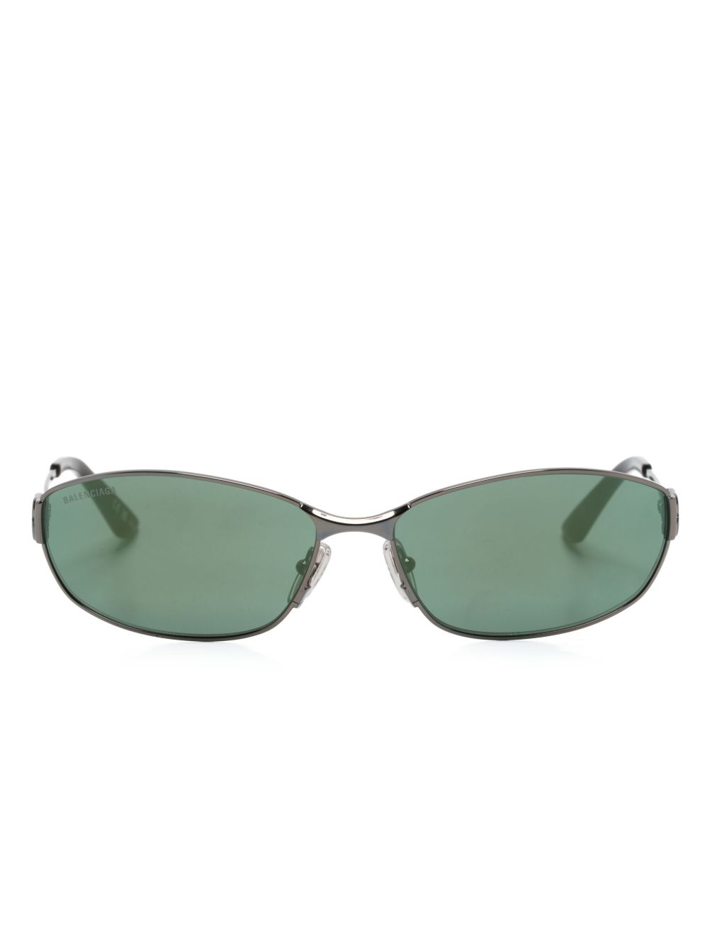 Balenciaga Eyewear BB0336S 椭圆框太阳眼镜 - 灰色