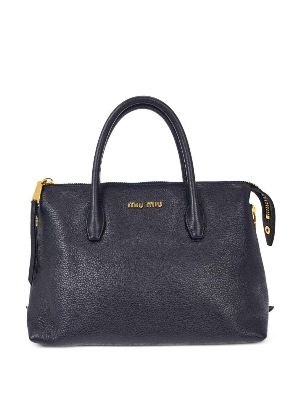 Miu Miu Pre-Owned 皮质手提包（2010年代典藏款） - 蓝色