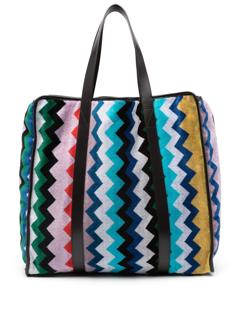 Missoni Home zigzag woven-design terry-cloth tote bag - 蓝色