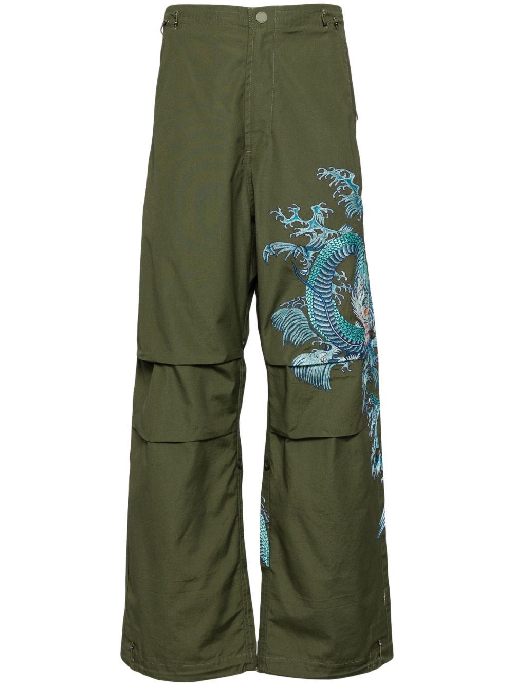Maharishi 水飞龙宽松长裤 - 绿色