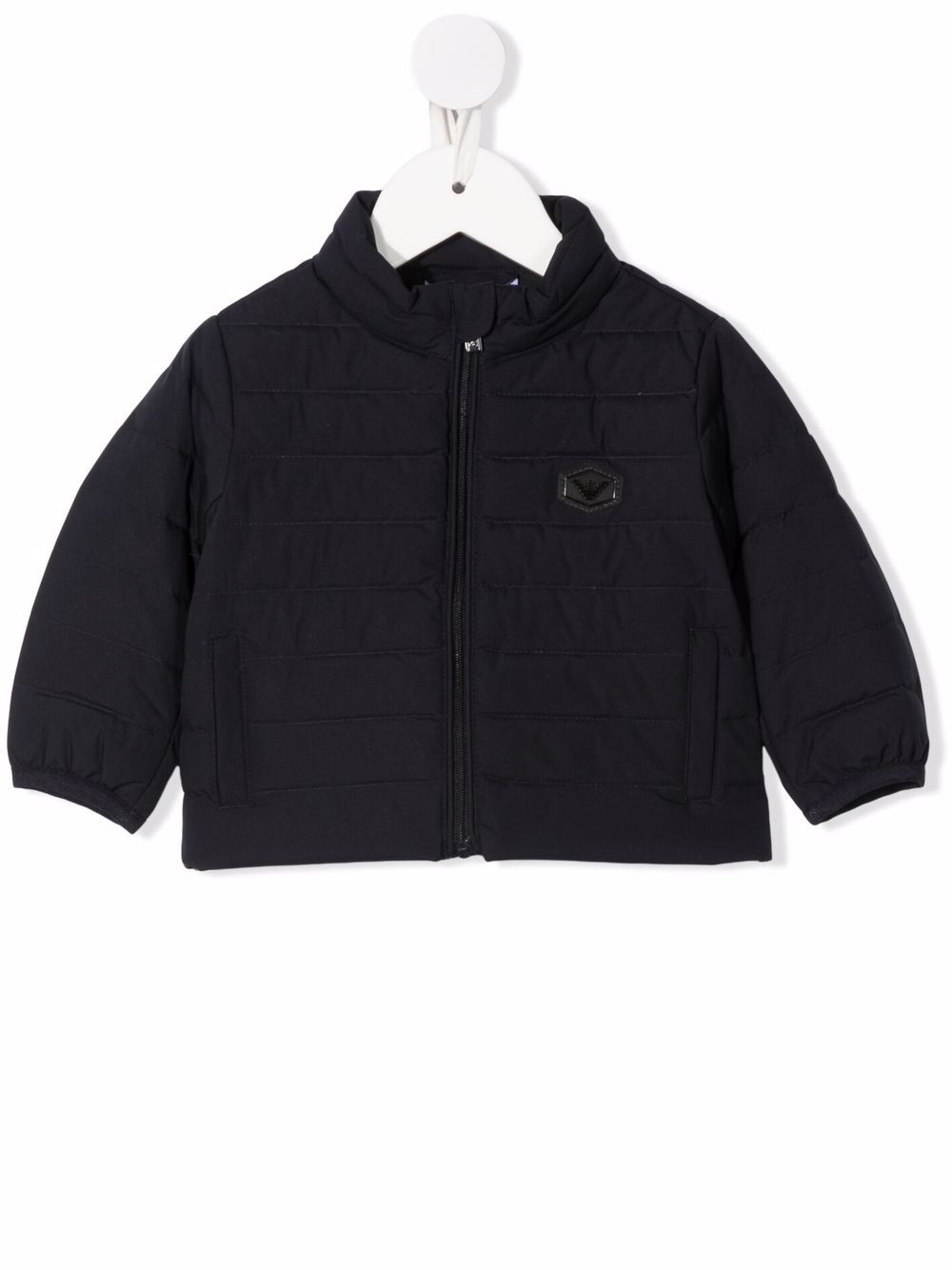 Emporio Armani Kids logo标牌填充夹克 - 蓝色