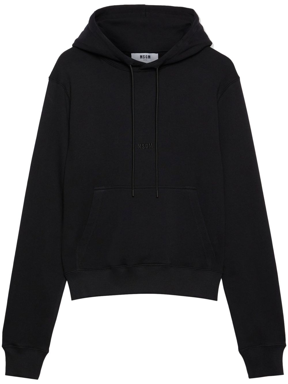 MSGM logo刺绣棉连帽衫 - 黑色